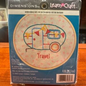 2 BRAND NEW Dimensions Learn a Craft Embroidery Kits - Travel Camper.